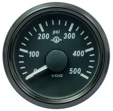 VDO SingleViu Gear Oil Pressure Gauge 500PSI